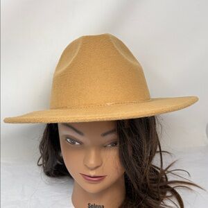 Lulus Camel Wide Brim Rancher Hat Western Felt Fedora Boho Desert Cowgirl Fall